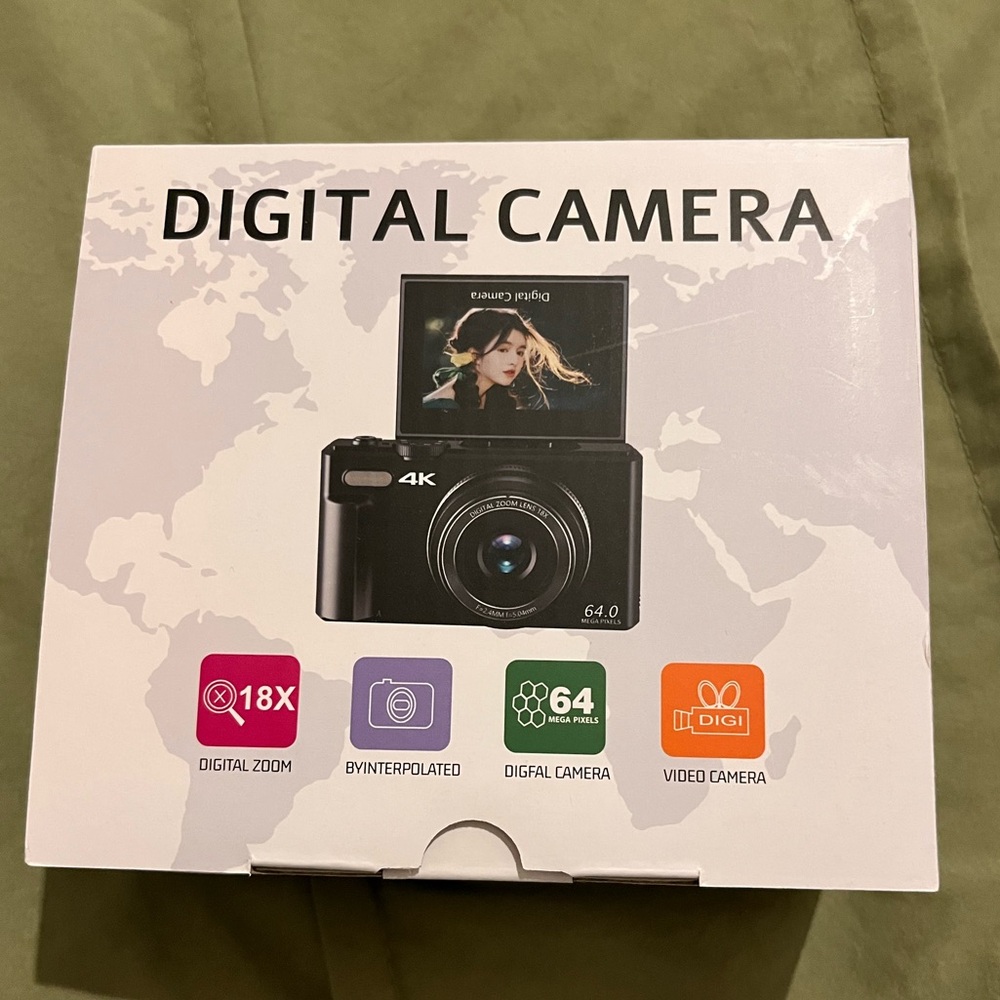 Pink Digital Camera with 4K Video